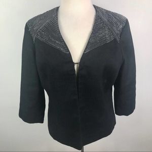 Chico’s chain mail shoulder single hook blazer